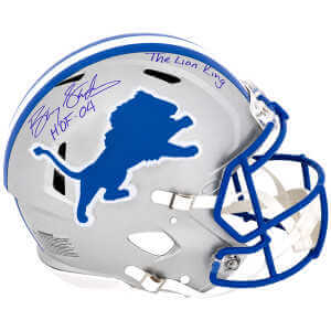 Barry Sanders Signed Detroit Lions Throwback Riddell Authentic ProLine Speed Helmet w/HOF'04, The Lion King
