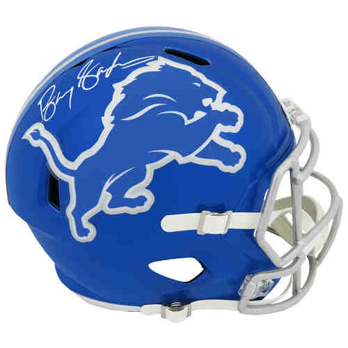 Barry Sanders Signed Detroit Lions FLASH Riddell Speed Full Size Replica Helmet (In White)