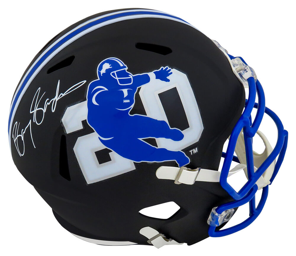 Barry Sanders Signed Detroit Lions Barry Sanders Logo Black Riddell Full  Size Speed Replica Helmet – Schwartz Sports Memorabilia
