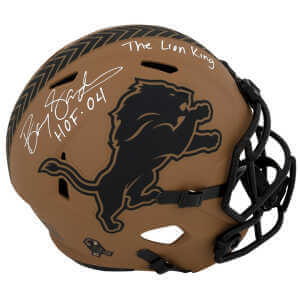 Barry Sanders Signed Detroit Lions SALUTE 2023 Riddell Full Size Speed Replica Helmet w/HOF'04, The Lion King
