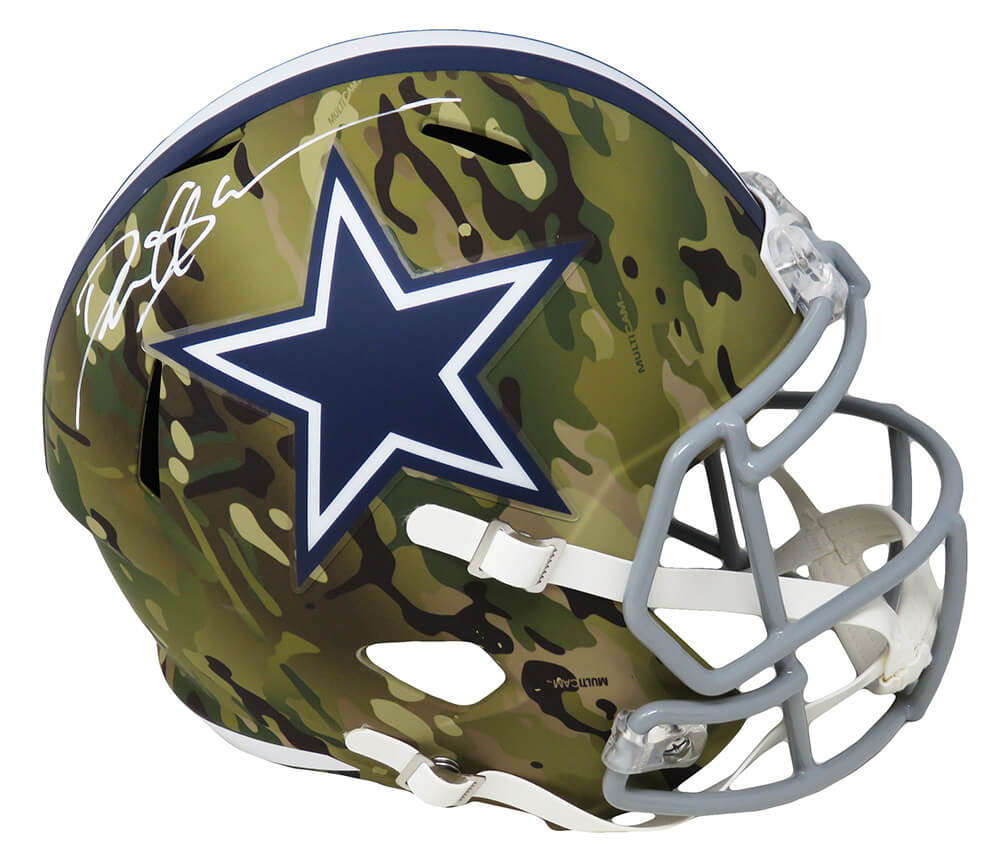 Deion Sanders Dallas Cowboys Autographed Riddell CAMO