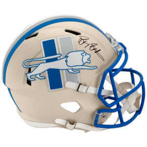 Barry Sanders Signed Detroit Lions RETRO Riddell Full Size Speed Replica Helmet