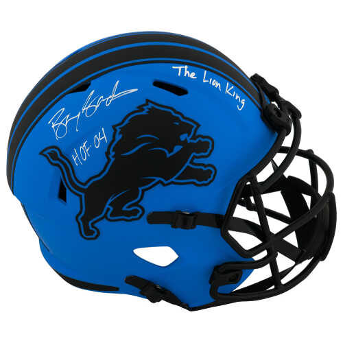 Barry Sanders Signed Detroit Lions RAVE Riddell Full Size Speed Replica Helmet w/HOF'04, The Lion King