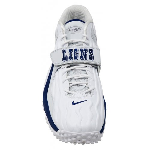 Barry Sanders Signed Nike Air Zoom Turf Jet '97 White & Blue Lions Shoe (Right Foot) - Image 2