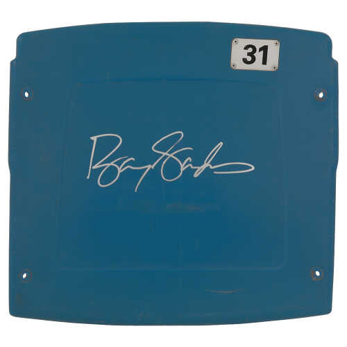 Barry Sanders Signed Detroit Silverdome Stadium Blue Seatback - (In Silver)