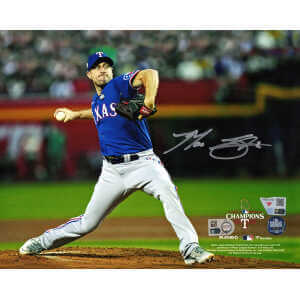 Max Scherzer Signed Texas Rangers 2023 World Series Pitching 8x10 Photo - (Fanatics)