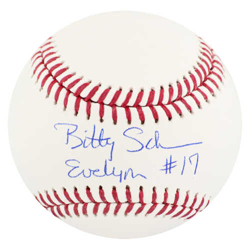 Bitty Schram Signed Rawlings Official MLB Baseball w/Evelyn