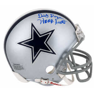 Herb Scott Signed Dallas Cowboys Riddell (VSR4) Mini Helmet w/Dirty Dozen