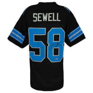 Penei Sewell Signed Black Alternate Custom Football Jersey - (Beckett)