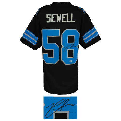 Penei Sewell Signed Black Alternate Custom Football Jersey - (Beckett) - Image 2