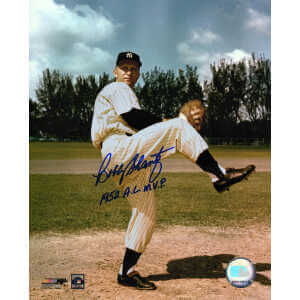 Bobby Shantz Signed New York Yankees Pitching Pose 8x10 Photo w/1952 AL MVP