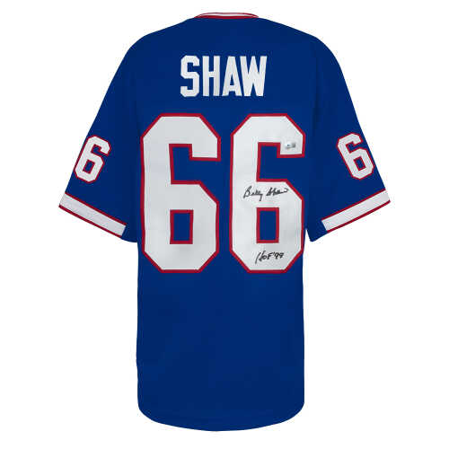 Billy Shaw Signed Blue Throwback Custom Football Jersey w/HOF'99 - (Beckett)