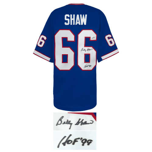 Billy Shaw Signed Blue Throwback Custom Football Jersey w/HOF'99 - (Beckett) - Image 2