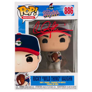 Charlie Sheen Signed Major League Ricky Wild Thing Vaughn Funko Pop Doll #886