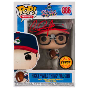 Charlie Sheen Signed Major League Ricky Wild Thing Vaughn Funko Pop Doll #886 (with Glasses)