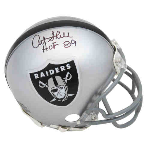 Art Shell Signed Raiders Riddell Mini Helmet w/HOF'89