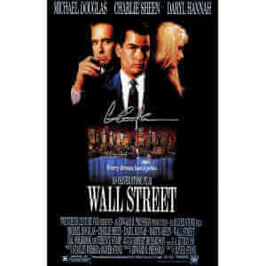 Charlie Sheen Signed Wall Street 11x17 Movie Poster
