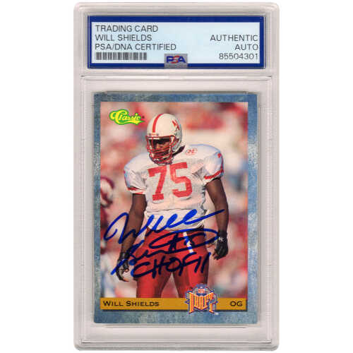 Will Shields Signed 1993 Classic Rookie Football Trading Card #13 w/CHOF'11 - (PSA Encapsulated)