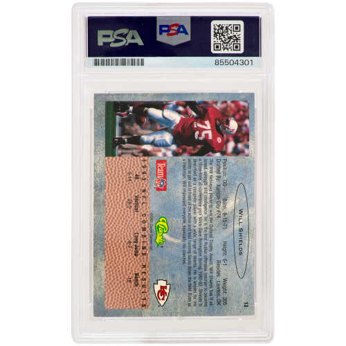 Will Shields Signed 1993 Classic Rookie Football Trading Card #13 w/CHOF'11 - (PSA Encapsulated) - Image 2