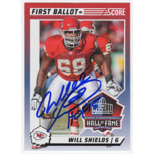 Will Shields Signed Kansas City Chiefs 2024 Score Hall of Fame Football Trading Card #9 w/HOF'15