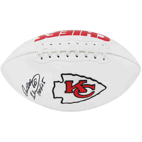 Will Shields Signed Kansas City Chiefs Jarden White Logo NFL Football w/HOF'15