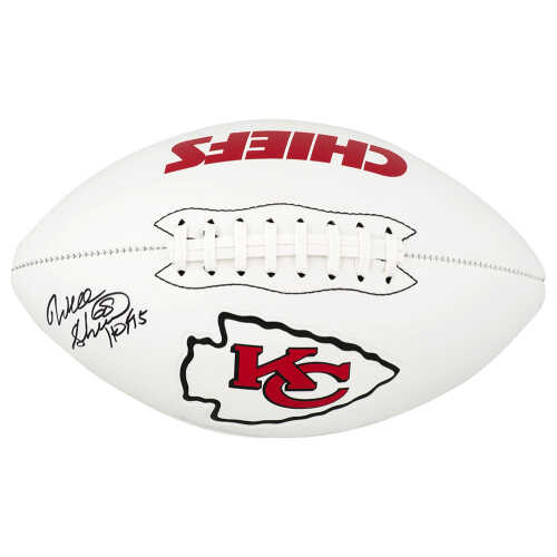 Will Shields Signed Kansas City Chiefs Franklin White Logo Football w/HOF'15