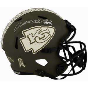 Will Shields Signed Kansas City Chiefs SALUTE Riddell Full Size Speed Replica Helmet w/HOF'15