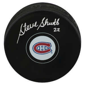 Steve Shutt Signed Montreal Canadiens Team Logo Hockey Puck