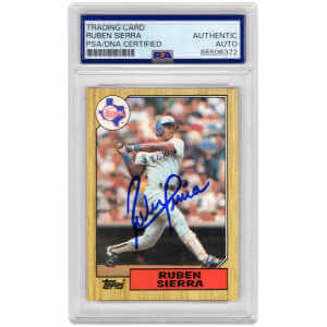 Ruben Sierra Signed Rangers 1987 Topps Rookie Baseball Trading Card #261 - (PSA Encapsulated)