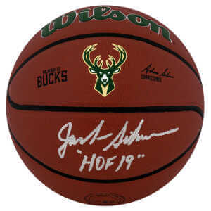 Jack Sikma Signed Milwaukee Bucks Logo Wilson Alliance NBA Basketball w/HOF'19