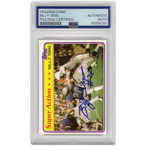 Billy Sims Signed Detroit Lions 1981 Topps Super Action Football Trading Card #473 - (PSA Encapsulated)