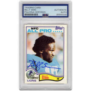 Billy Sims Signed Detroit Lions 1982 Topps All Pro Football Trading Card #349 - (PSA Encapsulated)