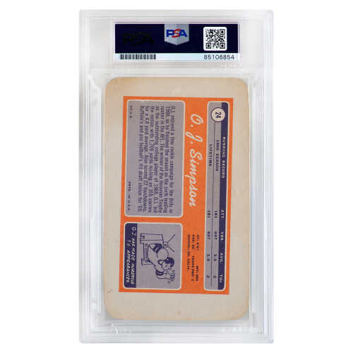 O.J. Simpson Signed Buffalo Bills 1970 Topps Super Rookie Football Card #24 (PSA Encapsulated) - Image 2