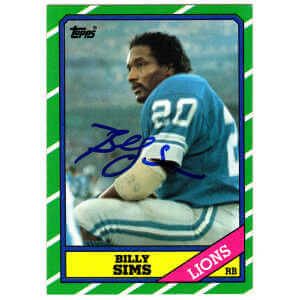 Billy Sims Signed Detroit Lions 1986 Topps Football Trading Card #244