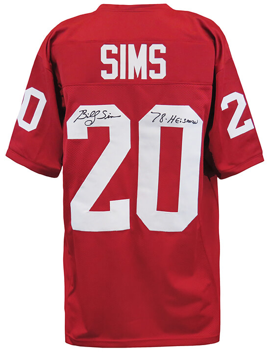 Billy Sims Signed Maroon T/B Custom Football Jersey w/78 Heisman