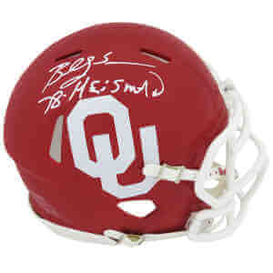 Billy Sims Signed Oklahoma Sooners Riddell Speed Mini Helmet w/78 Heisman (White Ink)