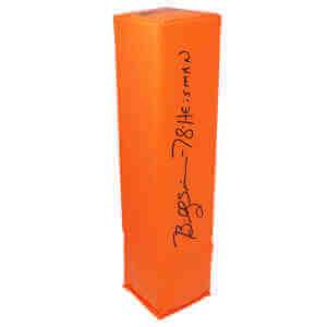 Billy Sims Signed Orange Endzone Football Pylon w/78 Heisman