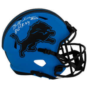Billy Sims Signed Detroit Lions RAVE Riddell Full Size Speed Replica Helmet w/80 ROY