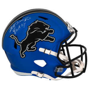 Billy Sims Signed Detroit Lions 2024 Alternate Blue Riddell Full Size Speed Replica Helmet w/80 ROY