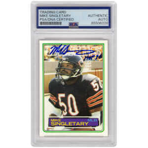 Mike Singletary Signed Chicago Bears 1983 Topps Rookie Football Trading Card #38 w/HOF'98 - (PSA Encapsulated)