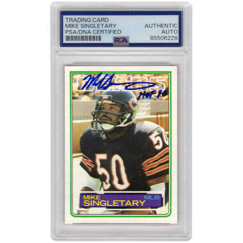 Mike Singletary Signed Chicago Bears 1983 Topps Rookie Football Trading Card #38 w/HOF'98 - (PSA Encapsulated)