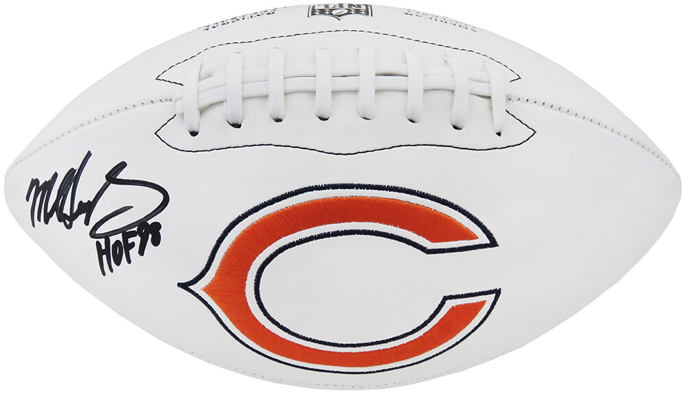 Mike Singletary Autographed Chicago Bears Logo Football w/ HOF- Beckett W  Holo