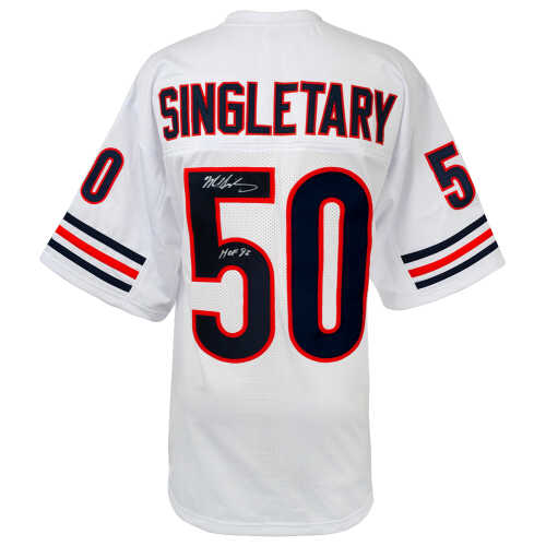 Mike Singletary Signed White Custom Football Jersey w/HOF'98