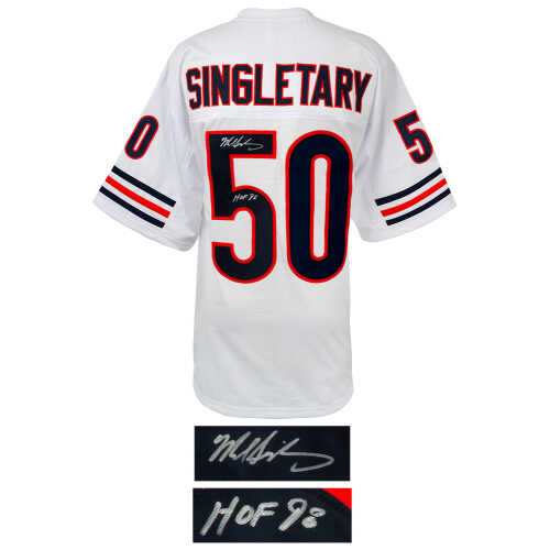 Mike Singletary Signed White Custom Football Jersey w/HOF'98 - Image 2