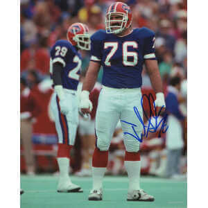Fred Smerlas Signed Buffalo Bills Blue Jersey Pose 8x10 Photo