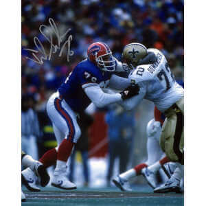 Fred Smerlas Signed Buffalo Bills Action vs. Saints 8x10 Photo