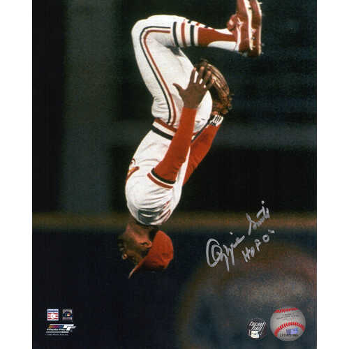 Ozzie Smith Signed St Louis Cardinals Flip Action 8×10 Photo w/HOF'02