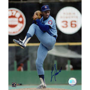 Lee Smith Signed Chicago Cubs Blue Jersey Windup 8x10 Photo