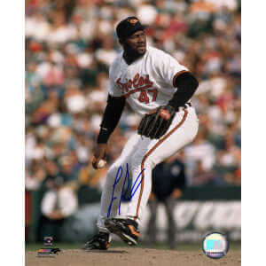Lee Smith Signed Baltimore Orioles Pitching Action 8x10 Photo