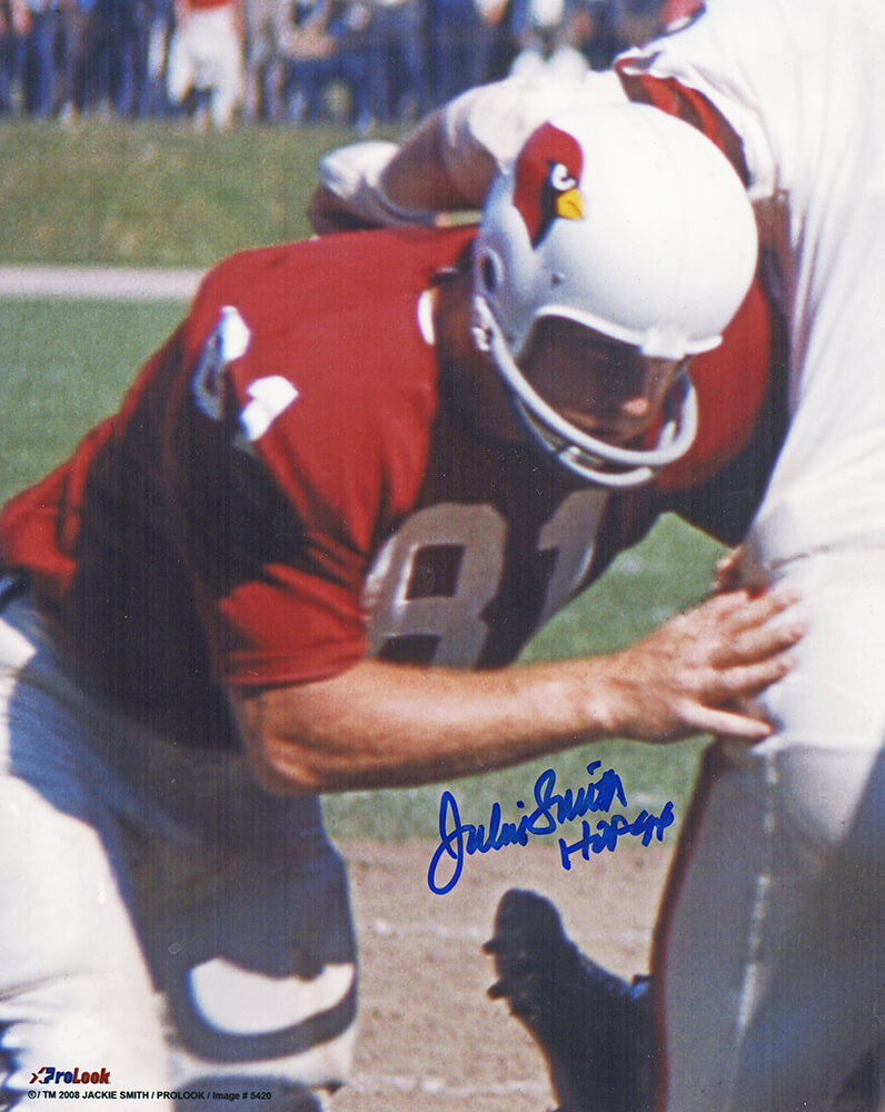 Jackie Smith Signed Cardinals Action 8×10 Photo w/HOF'94